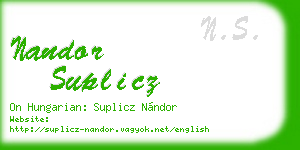 nandor suplicz business card